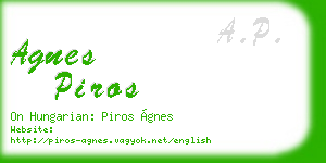 agnes piros business card