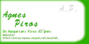 agnes piros business card